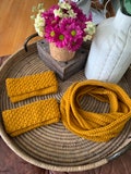 Crocheted boot cuff and neck cowl set