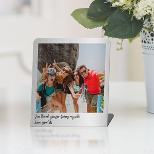 Gepersonaliseerde fotocadeau, roestvrijstalen fotolijst vrijstaand, fotoprint voor Moederdagcadeau, gepersonaliseerde cadeaus voor haar