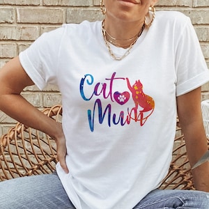 Cat Mum T-shirt, Mother&#39;s Day Gift for Cat mum, Cat Gift Pet Lover