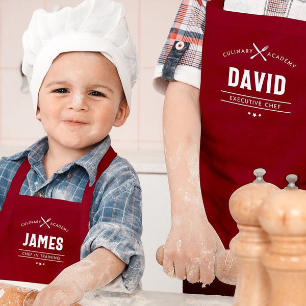 Personalised Family Apron, Culinary Academy Chef in Training Apron for Men, Apron for Kids, Apron for Woman, Family Baking