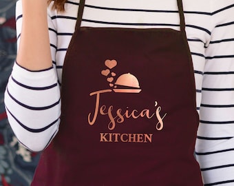 Personalised Kitchen Apron for Mother's Day Gift, Name Kitchen Apron Cooking Baking Gift, Gift for Mum, Auntie, Granny, Her