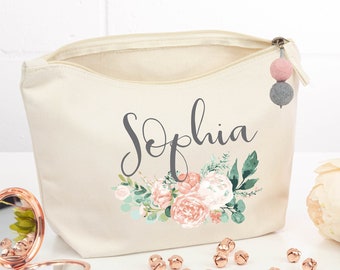 Personalised Mother's Day Gift, Makeup Bag Gift for Her, Personalised Cosmetic bag Gift for Auntie,