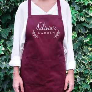 Personalised Gardening Apron, Garden Hobby Apron Gift for Her mom image 1