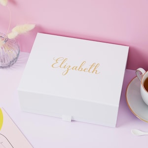 Rose Gold Foil Personalized Gift Box with Lid