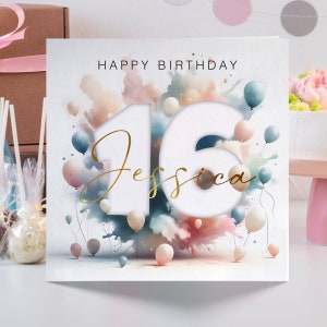 Personalised Age and Name Birthday Cards for Men and Women, Ideal Friend Birthday Card Female, Perfect for Celebrating Milestone Birthday