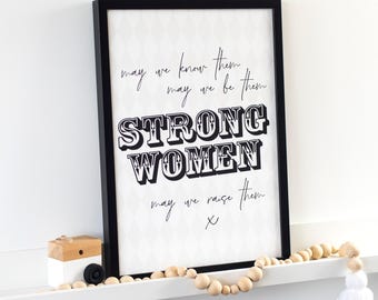 Strong Women Art Print: Muted Colors, Inspirational Wall Decor