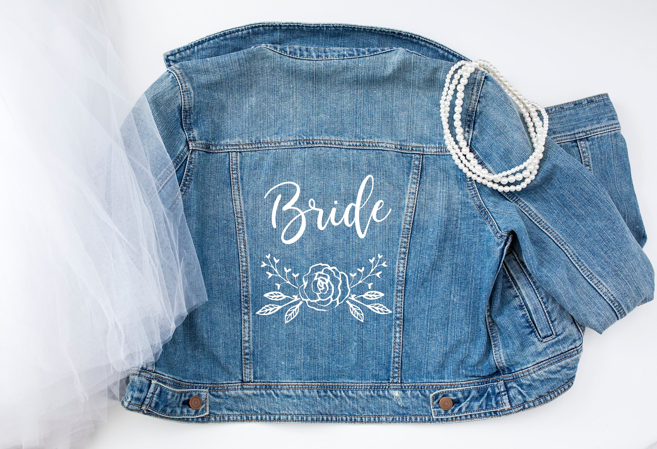 Bride Denim Jacket Personalised Custom Wedding Jacket Bride Etsy