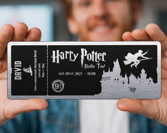 Personalised Metal Ticket Gift: Concert, Anniversary, Birthday Voucher Personalized