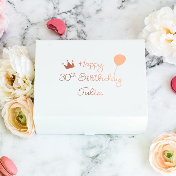 Personalised Birthday Gift Box: Real Foil Print, Custom Name & Age Personalized