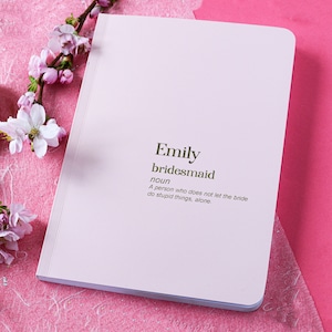 Personalised Foiled Bridesmaid Proposal Notebook, Personalised Notebook A5, Maid of Honour Proposal Gift