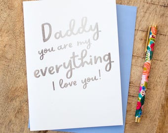 Father's Day Card: Gold Foil Daddy Design (18cm x 13cm)