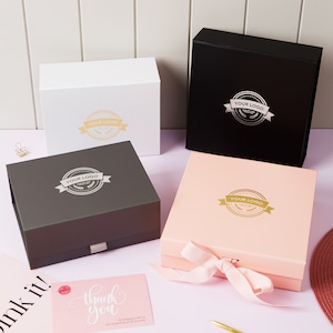 Real Foil Print! Custom Logo Print Gift Box, Logo Gift Box Magnetic Shut Logo Box