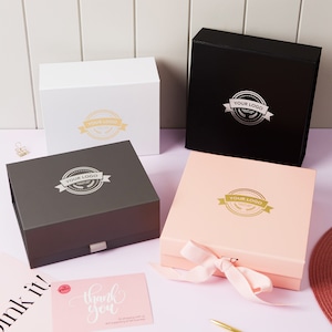 Echter Foliendruck! Benutzerdefinierte Logo-Druck-Geschenkbox, Logo-Geschenk-Box Magnetverschluss-Logo-Box