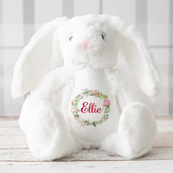 Personalised Soft Toy - Unique Christening Gift | Custom Bunny Plush for Boys and Girls New Baby Gift, Baby Shower Gift