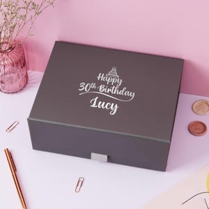 Foil Print Personalised Birthday Gift Box: Custom Name & Age Personalized image 4