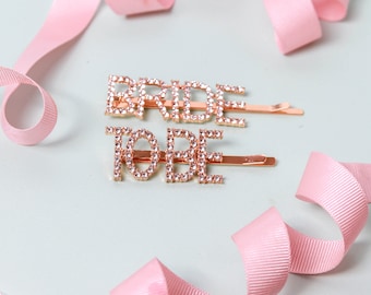 Bride To Be Bobby Pins, Sparkly Gold Hair Clips (2 Pieces)