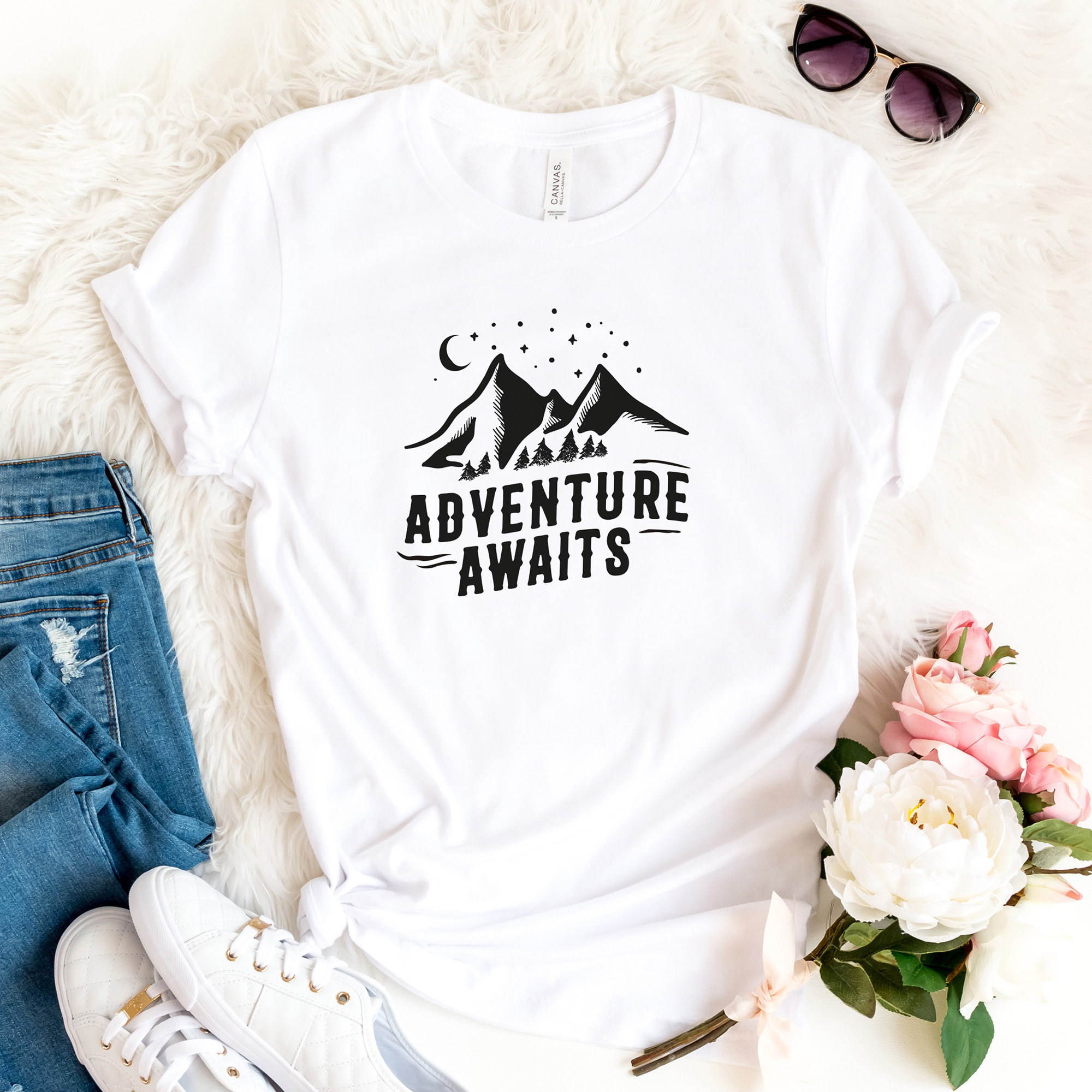 Adventure Awaits T-Shirt Camping Adventure Travel T-Shirt | Etsy
