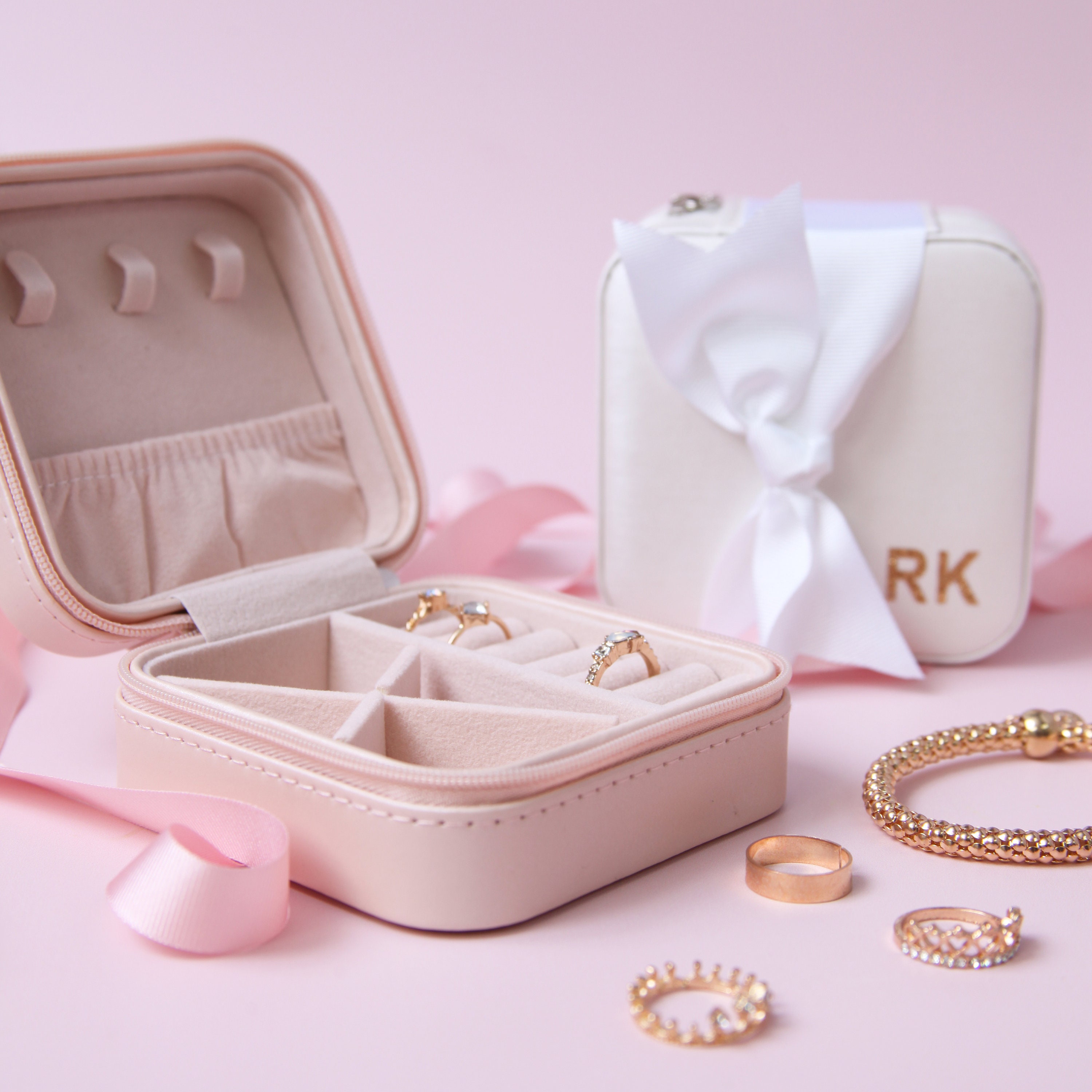 Personalised Travel Jewellery Box With Initials Name Etsy UK