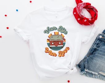 Pink Positive Campervan Retro Van Life T-Shirt