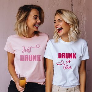 T-shirt dronken verliefd: vrijgezellenfeest bruidsshirts