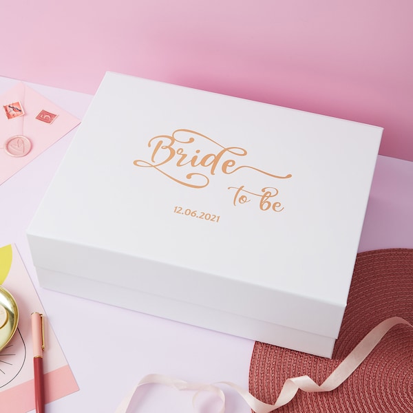 Personalised Bride to Be Gift Box, Personalised Future Bride Gift Box, Luxury Magnetic Gift Box Real Foil Print!