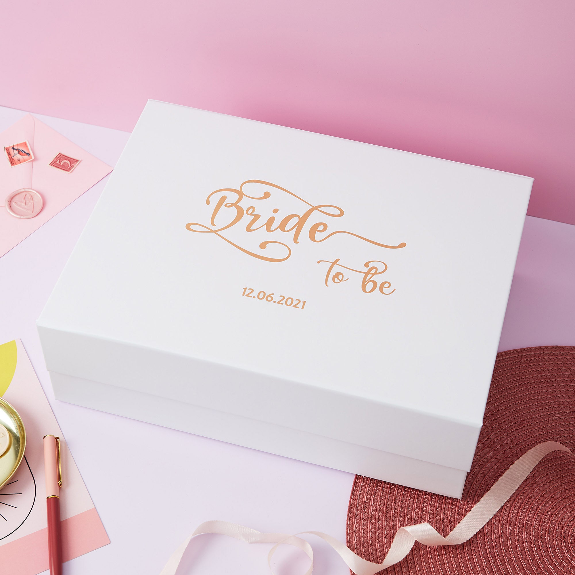 Real Foil Print! Custom Bride to Be Gift Box | Personalised Future Br…