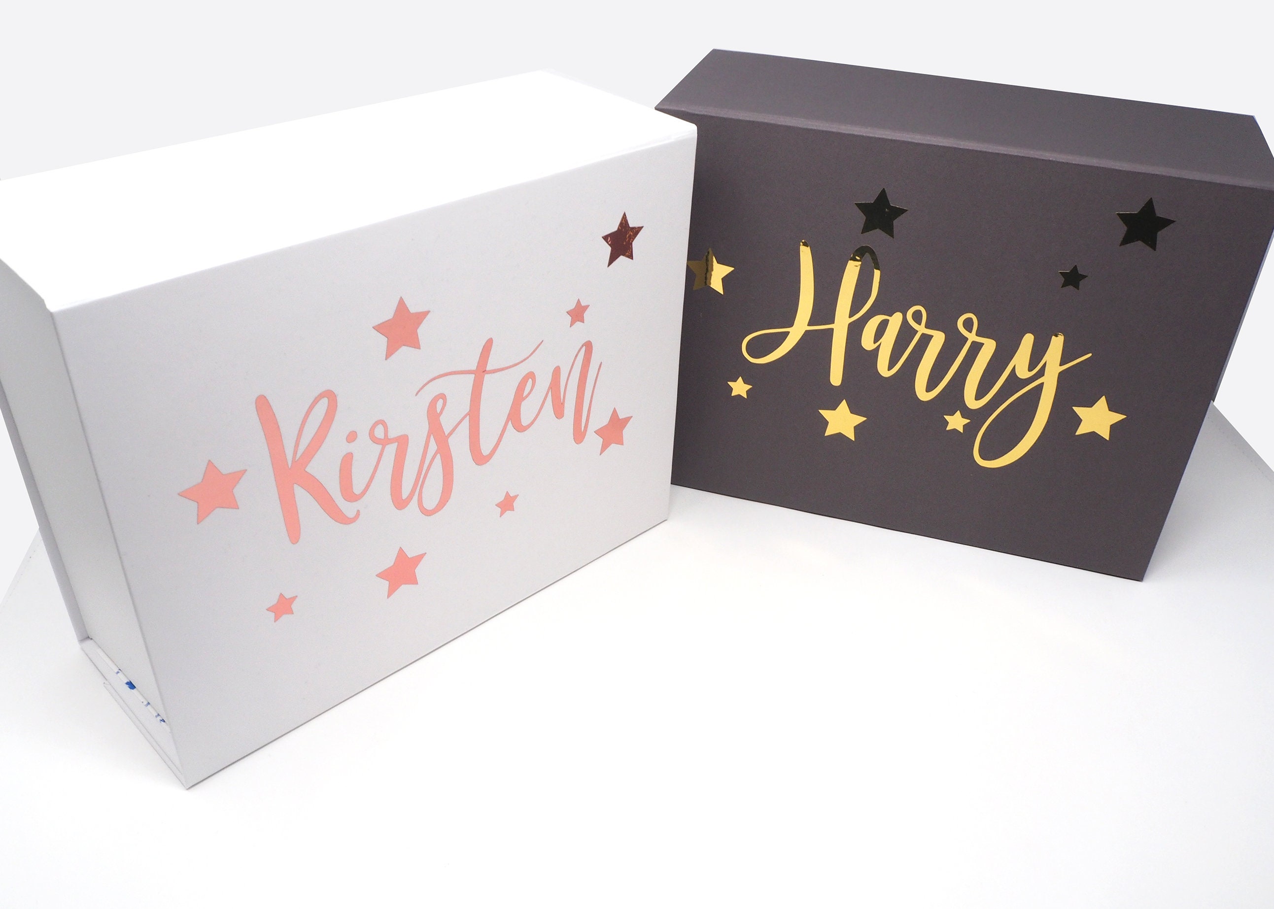 Personalised Gift Box with Name and Stars Custom Gift Box Etsy