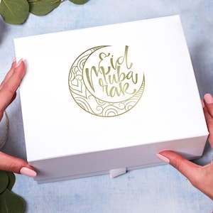 Cajas de Eid personalizadas - Caja de regalo de Eid - Ideal para crear tu propia cesta de regalo de Eid - Elegante caja vacía para ocasiones especiales