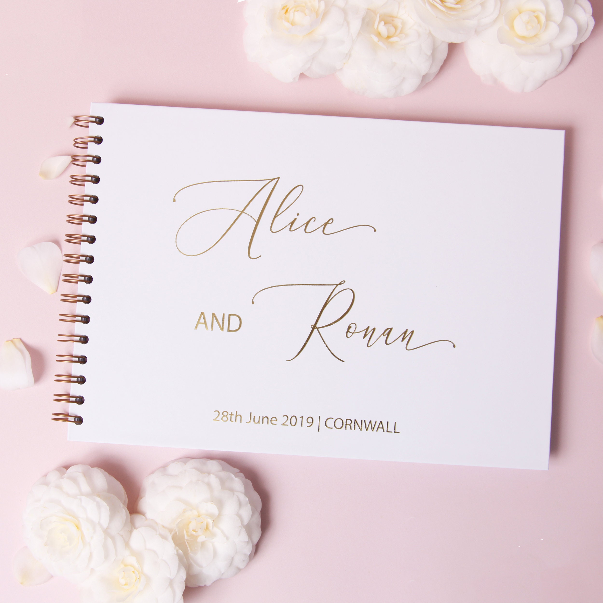 Guest Book Wedding Personalised A4 Guest Book Wedding Alternative Foil Wiro GuestBook 