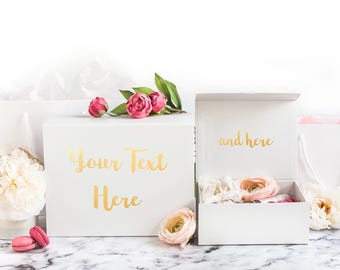 Custom Keepsake Box: Foil Text, Multiple Sizes - Pink, Gold, Silver