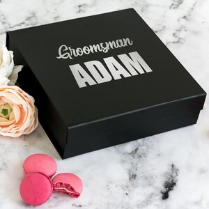 Trauzeuge Geschenkbox, personalisierte Trauzeuge Vorschlag Geschenkbox, Trauzeuge Geschenkbox, schwarze Geschenkbox
