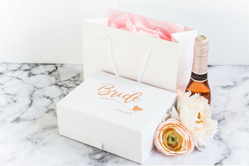 Real Foil Print Bride Gift Box Groom Gift Box Etsy