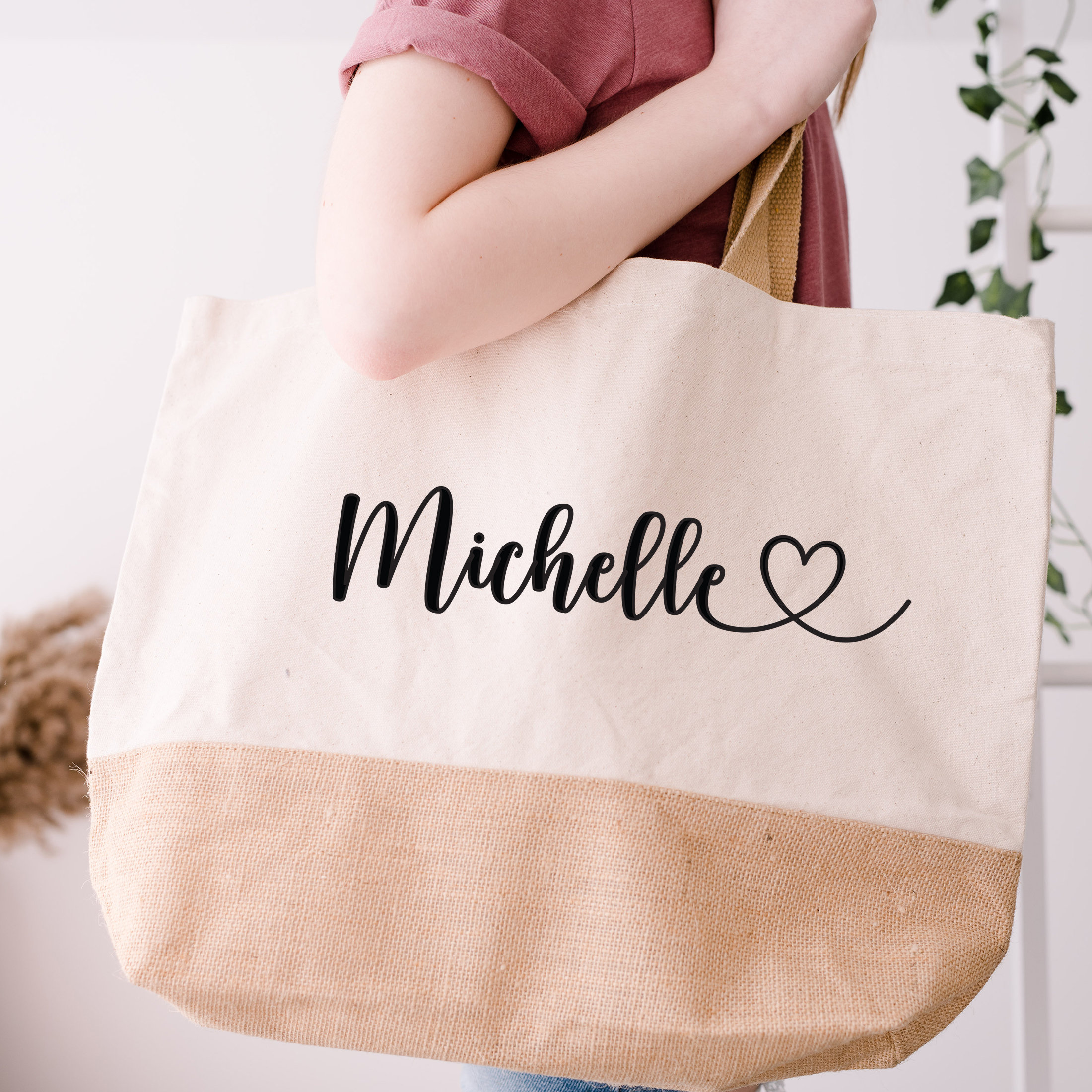 Personalised Large Tote Bag Jute Large Shopping Bag Large Etsy UK