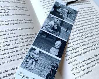 Personalised Father&#39;s Day Photo Gift | Metal Photo Booth Bookmark | Gift for Dad with Photo