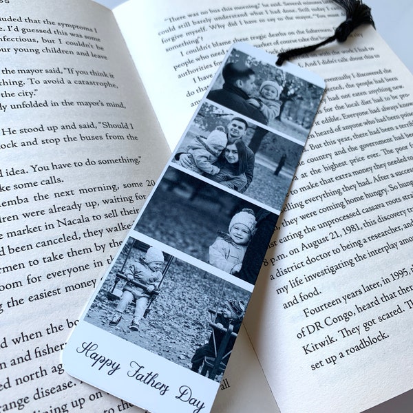 Personalised Father's Day Photo Gift | Metal Photo Booth Bookmark | Gift for Dad with Photo