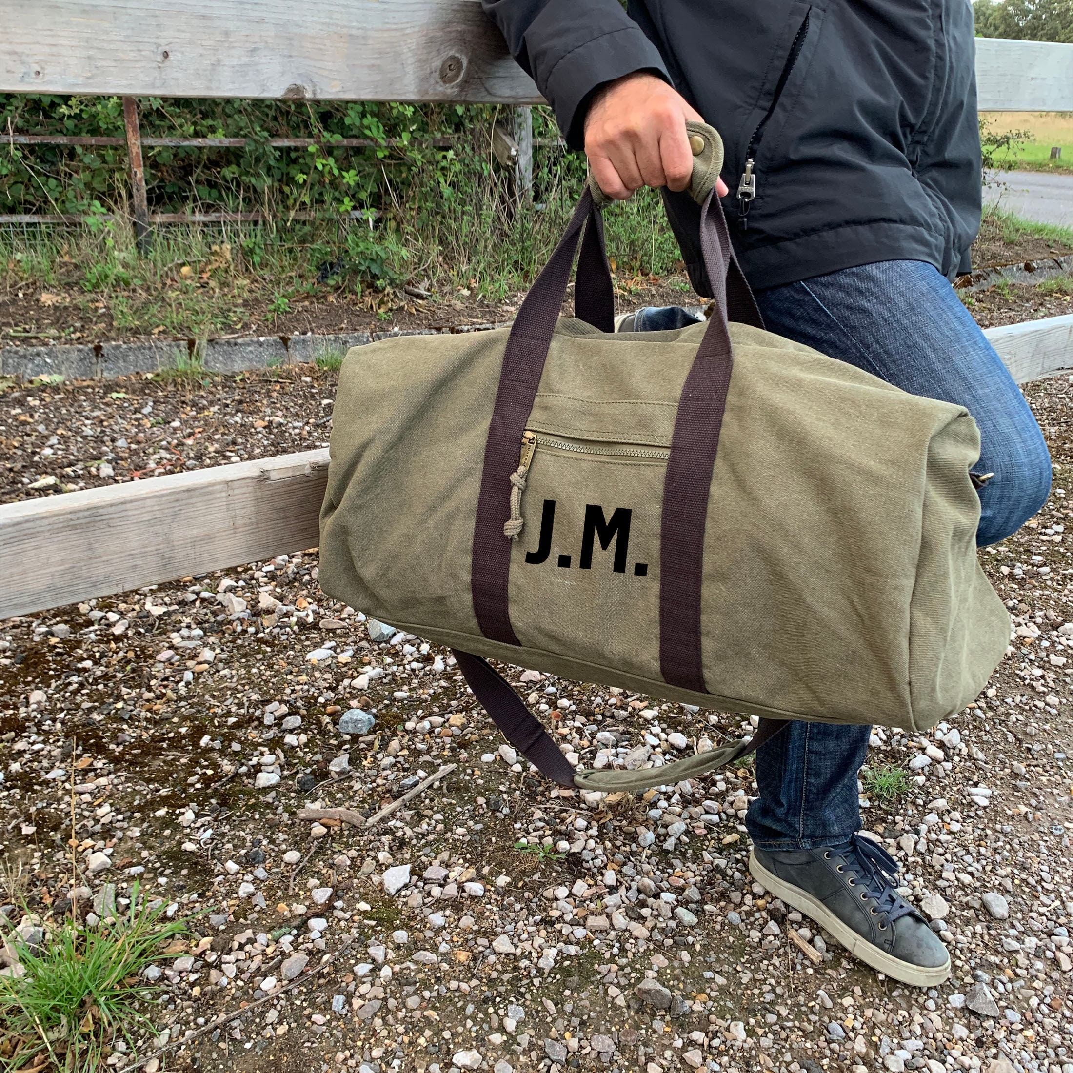 Men's Duffel Bag Vintage Canvas Holdall Personalized Best 