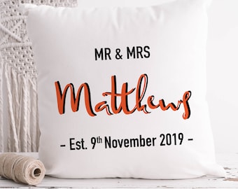 Personalised Family Cushion Cover, Family Name Cushion Cover, Anniversary Gift, Custom Cushion Cover