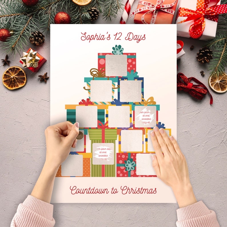 Personalised Countdown to Christmas Advent Calendar Scratch Etsy