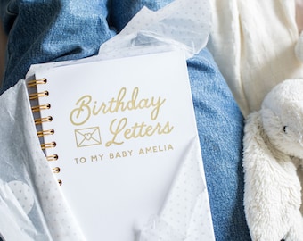 Carnet de notes personnalisé pour une nouvelle maman | Journal d'anniversaire, Lettres à mon bébé, feuille d'agenda à couverture rigide