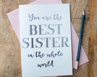 Sister Foil Card, Luxury Birthday Greeting