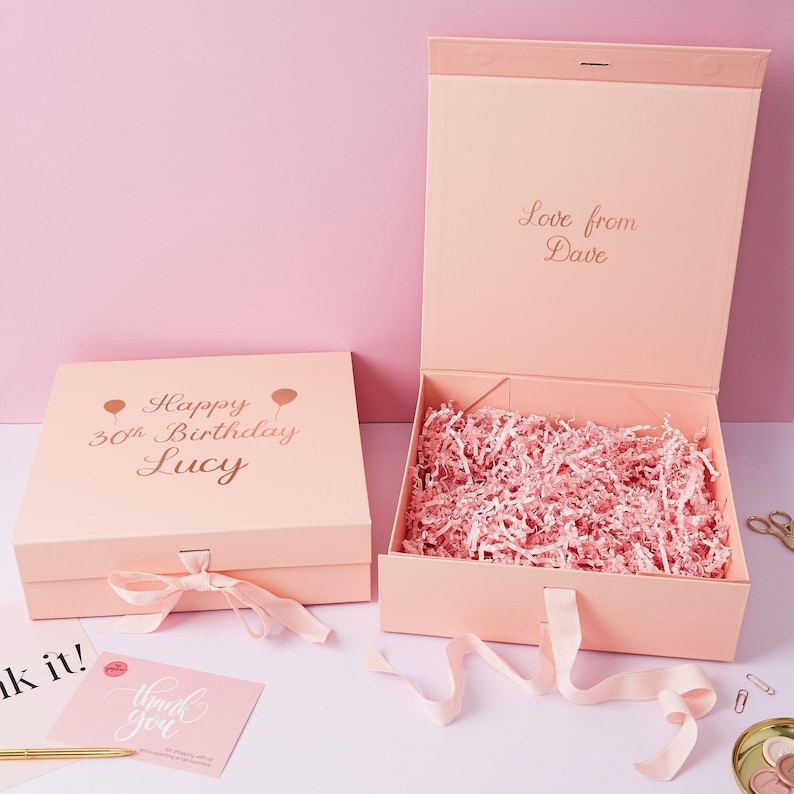 Personalisierte Geburtstag Geschenkbox: Echte Folie Druck, Name Bild 4