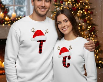 Family Christmas Jumpers: Custom Initials - Cozy Holiday Sweatshirts