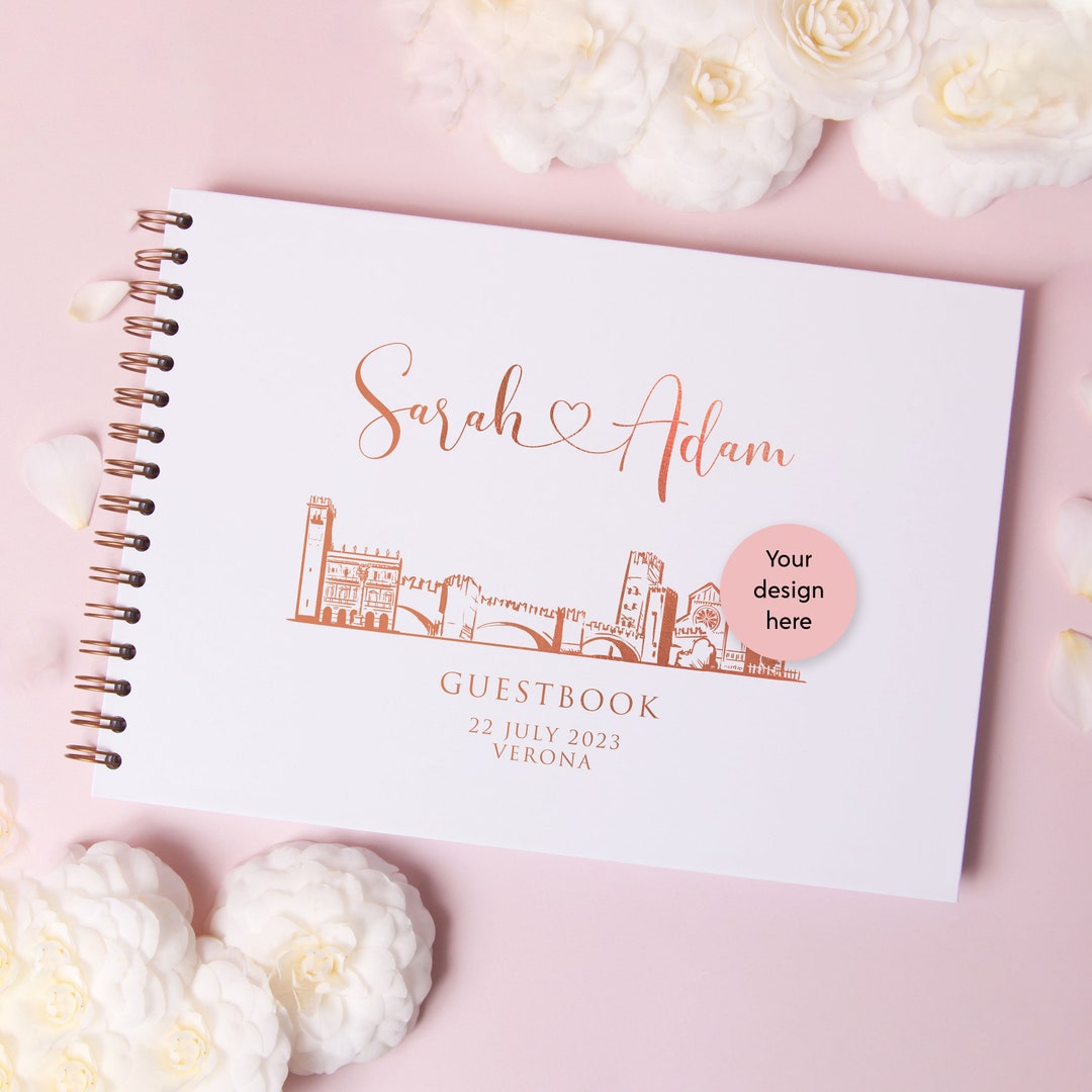 Personalised Guestbook With Wedding Logo Wedding Guest Book With City