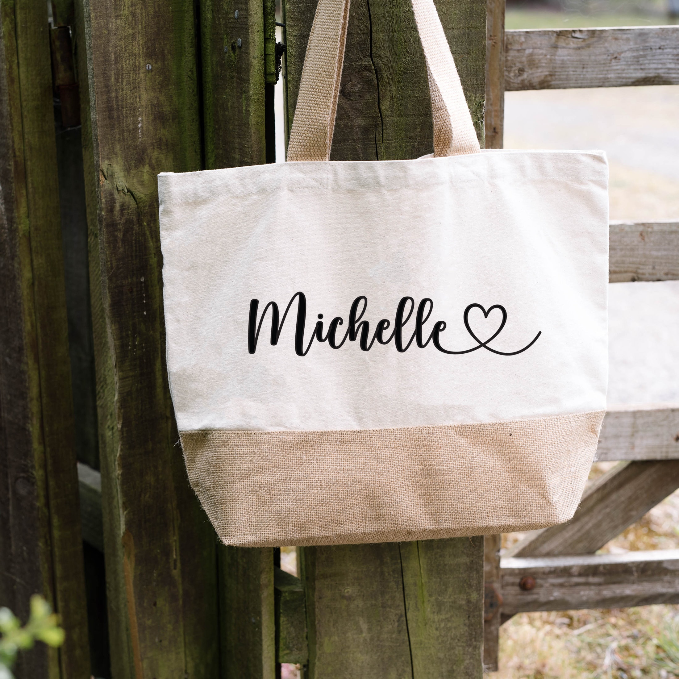 Personalised Large Tote Bag Jute Large Shopping Bag Large Etsy UK