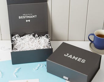 Personalized Groomsman Proposal Gift Box, Luxury Magnetic Closure