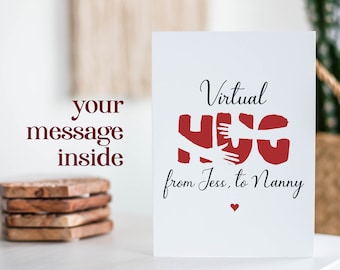 Virtual Hug Card | Self-isolation Birthday Card | Social Distancing Card | Send A Hug Gift | Say I Miss You
