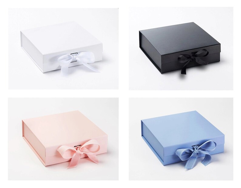 Custom Text Gift Box Happy Birthday Gift Box Any Text Box Real Foil Print Personalised Gift Box in Pink and Black with Real Foil