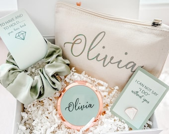 Personalized Bridesmaid Proposal Gift Box: Sage Green Luxury Set