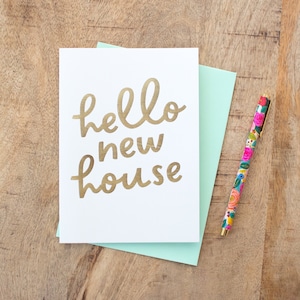Ciao carta nuova casa, carta nuova casa, nuovi proprietari di casa, carta riscaldamento casa, carte felice nuova casa, nuovo vicino, nuovo proprietario di casa,