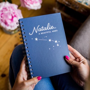 Personalized Zodiac Sign Foiled Notebook: Custom Astrology Star Sign Journal - Elegant Birth Sign Themed Foiled Diary Gift for Astrology